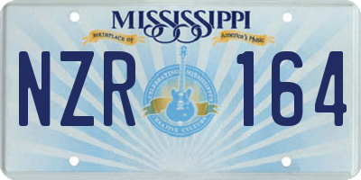MS license plate NZR164