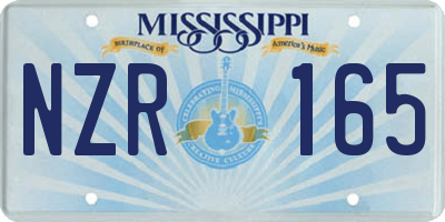 MS license plate NZR165