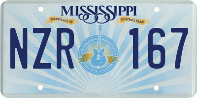 MS license plate NZR167