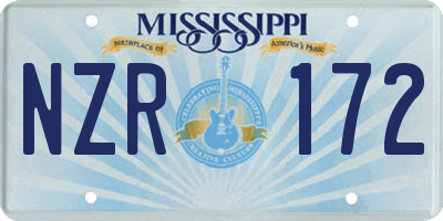 MS license plate NZR172