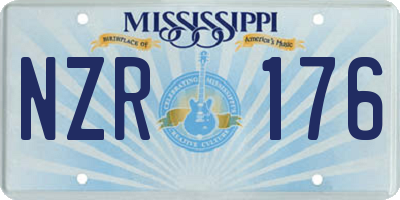 MS license plate NZR176