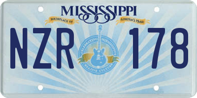 MS license plate NZR178