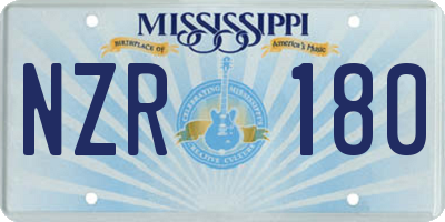 MS license plate NZR180