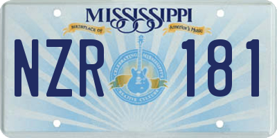 MS license plate NZR181