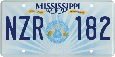 MS license plate NZR182