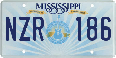 MS license plate NZR186