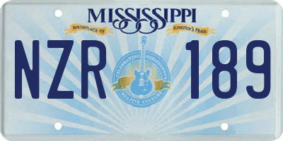 MS license plate NZR189
