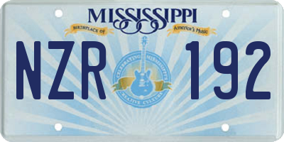 MS license plate NZR192