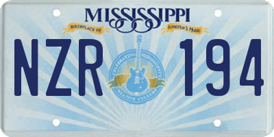 MS license plate NZR194