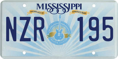 MS license plate NZR195