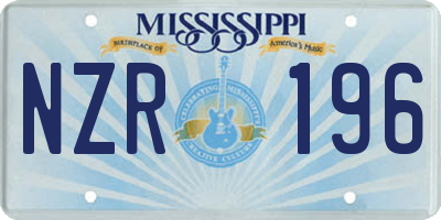 MS license plate NZR196