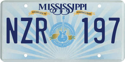 MS license plate NZR197