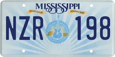 MS license plate NZR198