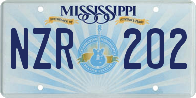 MS license plate NZR202