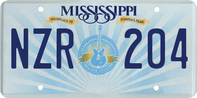MS license plate NZR204