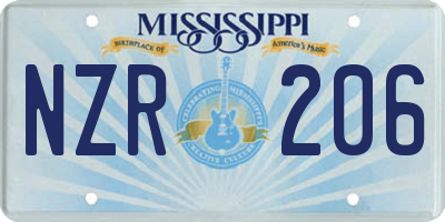MS license plate NZR206