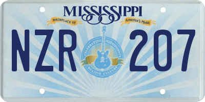 MS license plate NZR207
