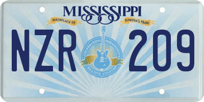 MS license plate NZR209