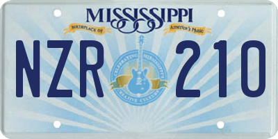 MS license plate NZR210