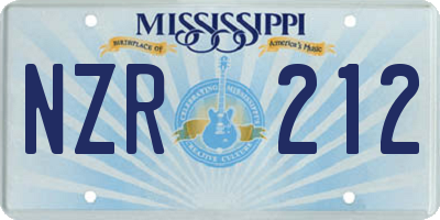MS license plate NZR212