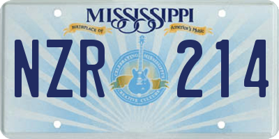 MS license plate NZR214