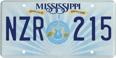 MS license plate NZR215