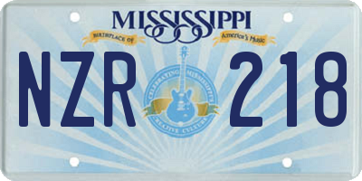 MS license plate NZR218