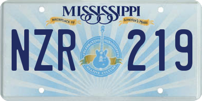 MS license plate NZR219