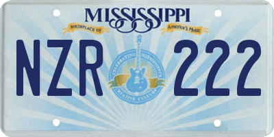 MS license plate NZR222