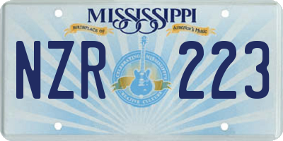 MS license plate NZR223
