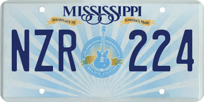 MS license plate NZR224