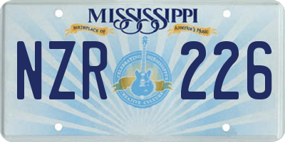 MS license plate NZR226