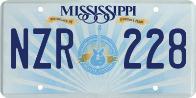 MS license plate NZR228