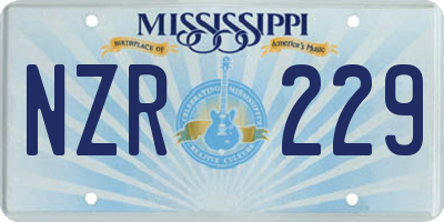 MS license plate NZR229