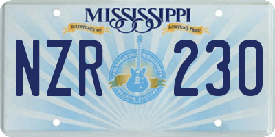 MS license plate NZR230
