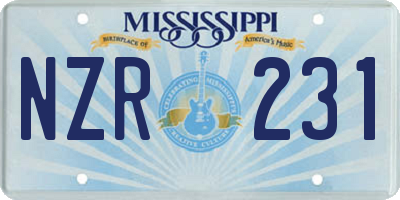 MS license plate NZR231