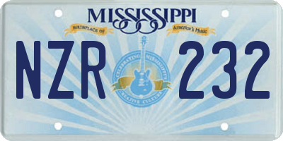 MS license plate NZR232