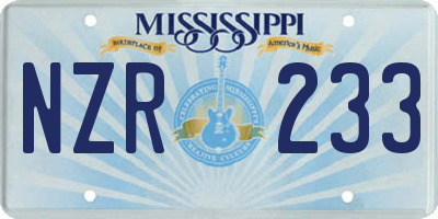 MS license plate NZR233