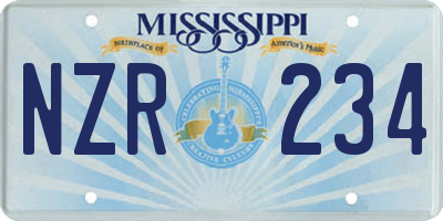 MS license plate NZR234
