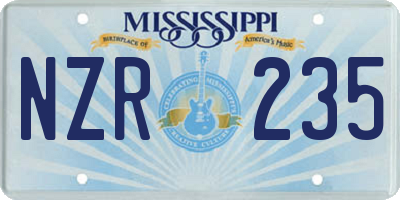 MS license plate NZR235