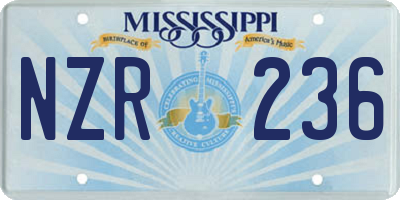 MS license plate NZR236