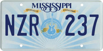 MS license plate NZR237