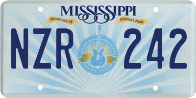 MS license plate NZR242
