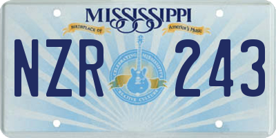 MS license plate NZR243