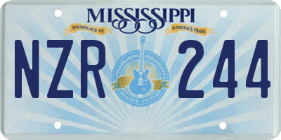 MS license plate NZR244