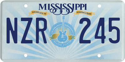 MS license plate NZR245