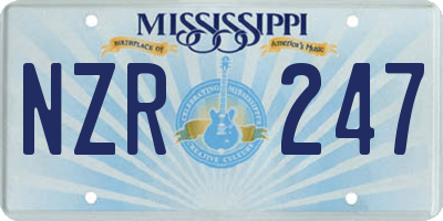MS license plate NZR247