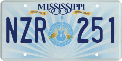 MS license plate NZR251