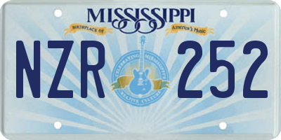 MS license plate NZR252