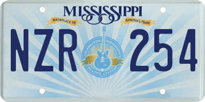 MS license plate NZR254